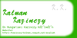 kalman kazinczy business card